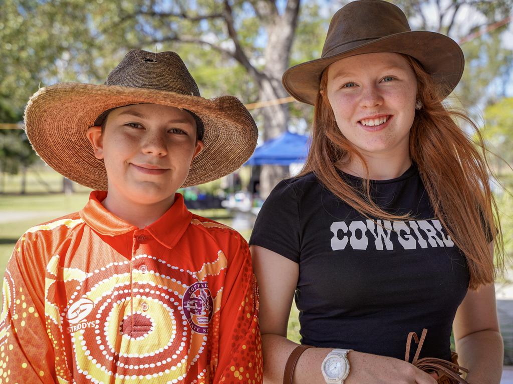 Coppabella State School Year 6 student Finn Walters with Mercy College Year 8 student, and former Coppabella student, Ava Van Scherpenseel at the 40th anniversary celebrations of Coppabella State School. Picture: Heidi Petith