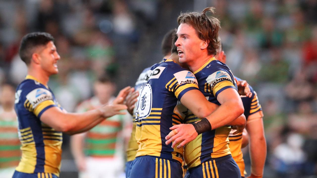 The Eels scored three tries in five minutes.