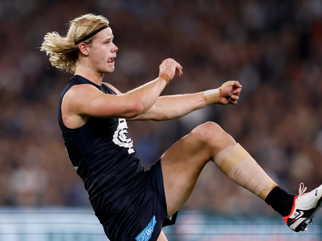 The Blues got Tom De Koning thanks to a pick swap. Picture: Dylan Burns/AFL Photos