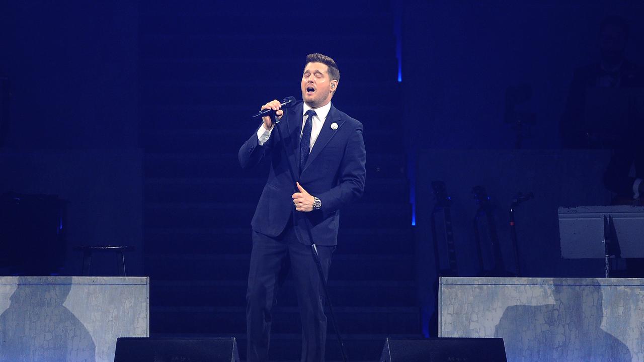 Michael Buble concert at Brisbane Entertainment Centre. Tuesday February 4, 2020. (AAP image, John Gass)