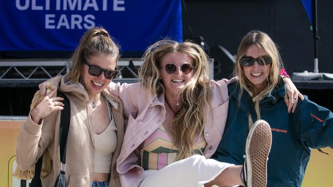 Hannah Archer, Dune Costes and Zita Van Der Splinter at the Gold Coast Pro, Burleigh Heads. Picture: Glenn Campbell