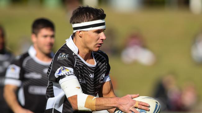 Action pictures from the A Grade Rugby League Final between Narrabeen v Berowra at Brookvale Oval on 2nd September 2018. Narrabeen (wearing black and white) were the run-away triumphant Premiers in a one-sided final. (AAP Image / Julian Andrews).