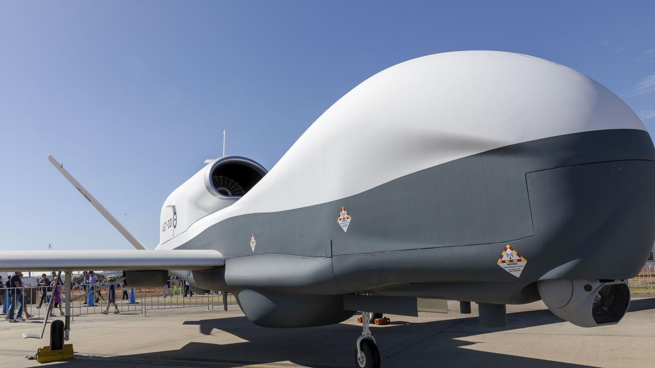 The static display of a replica of the Air Force MQ-4C Triton Remotely Piloted Aircraft System at the 2023 Avalon International Airshow. Picture: Supplied