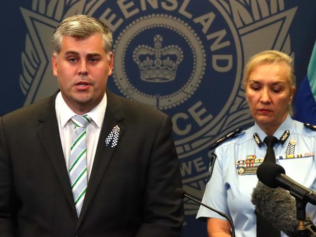 Police Minister Mark Ryan and Commissioner Katarina Carroll on the night of the massacre