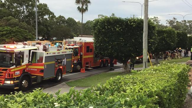 Emergency services called to fire at tobacconist on Price St in Nerang. Photo: Facebook/ Lyn Donnelly