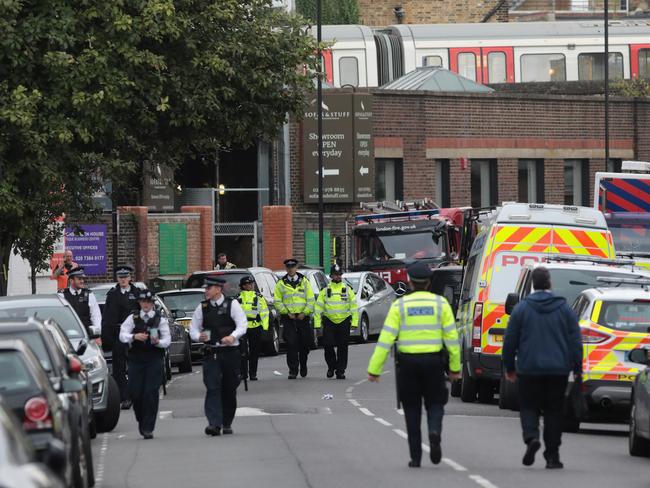 Police at the scene of a bomb blast in London. Picture: Jack Taylor/Getty Images