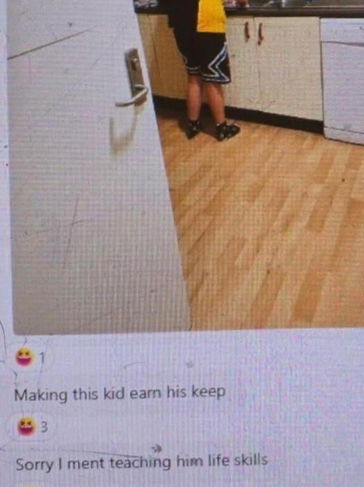 A text message showing Life Without Barriers workers allegedly making fun of a child in their care. Picture: Supplied