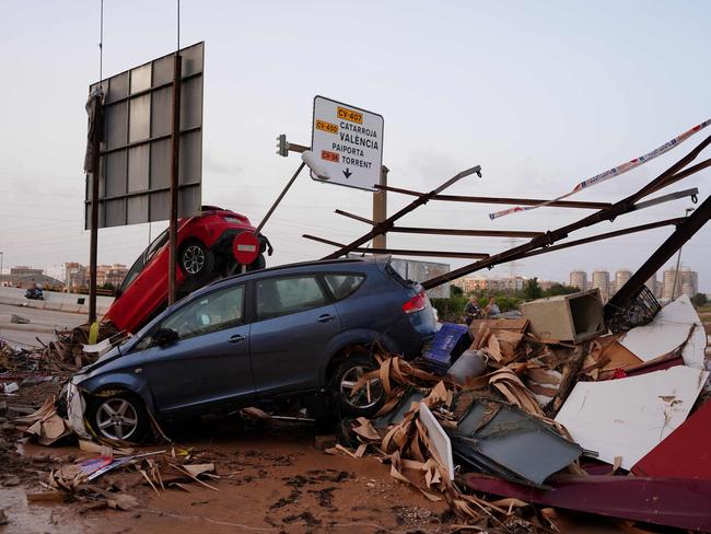 The floods left a trail of disaster in Valencia, eastern Spain. Picture: AFP