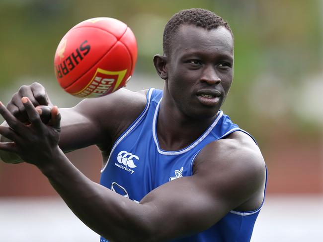 North Melbourne training.  Majak Daw  . Pic: Michael Klein