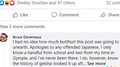 Mr Devereaux made the post following backlash over one of his personal blogs about his family blew up on social media.