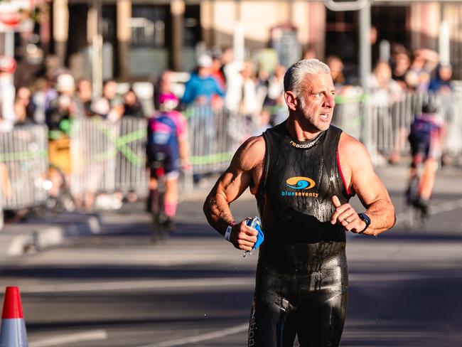 Competitors in the Ironman 70.3 Tasmania in Hobart Picture: Linda Higginson
