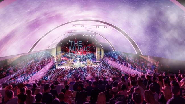 Inside view of the planned Town Hall-style entertainment centre at the Surfers Paradise Transit Centre site.
