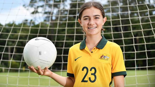 Rosie McMahon who recently represented the Junior Matildas football team and the junior Queensland cricket team.