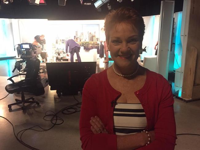 05-2-17 Pauline Hanson on the set of ABC Insiders. SUPPLIED Facebook