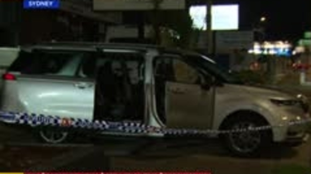 A manhunt is under way after two men were assaulted and stabbed inside a van on a major road in western Sydney. Picture: 9News