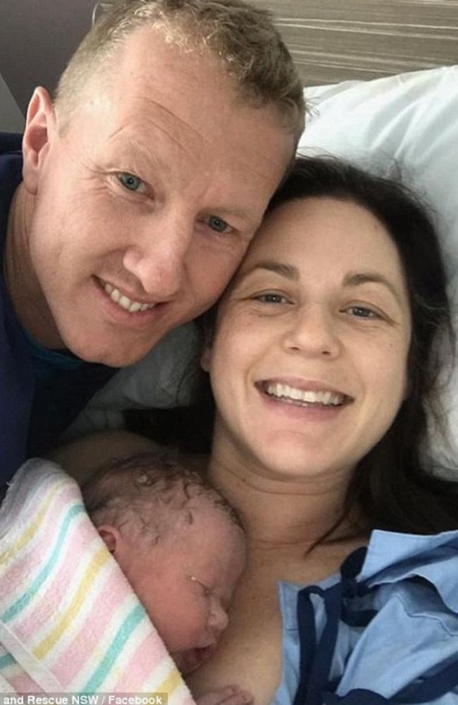 Alan Fritsch's wife Stacey went into labour while his fire crew battled a blaze at The Ponds.