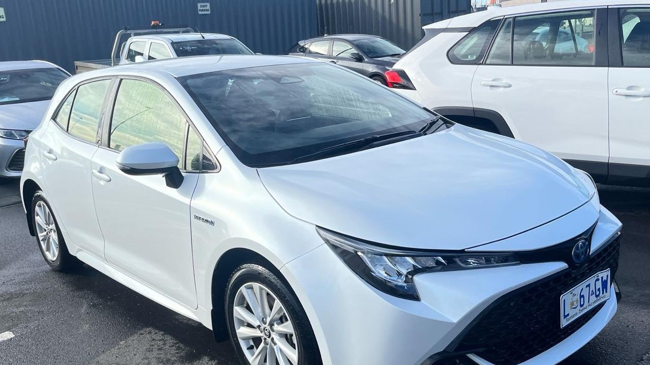 The rental car Toyota Corolla driven by the Leannedra Kang and her partner Takahiro Toya. Picture: Tasmania Police.