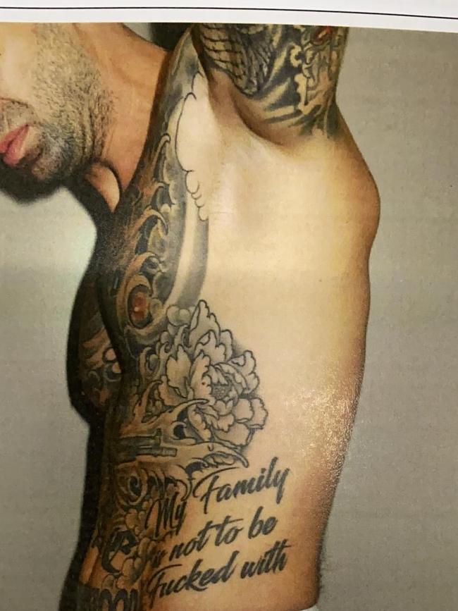 Abdul Abu-Mahmoud’s tattoo about his family.