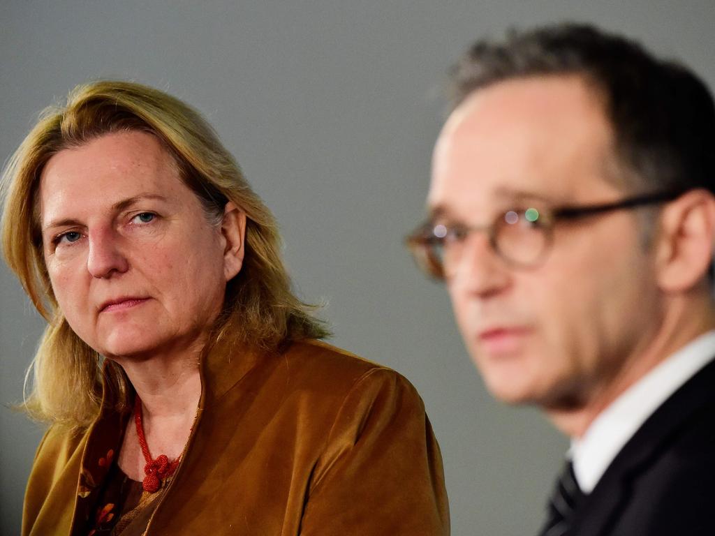 German Foreign Minister Heiko Maas and his Austrian counterpart Karin Kneissl said the EU must consider further sanctions against Russia, in the wake of the incident. Picture: AFP