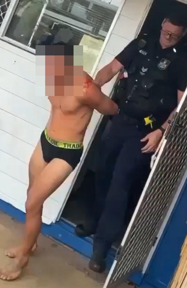 Arrest footage of Tristan James Watson, the man charged over the allege fatal hit and run that claimed the life of Brendan Moreland