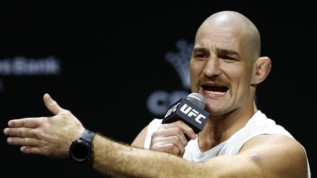 DAILY TELEGRAPH FEBRUARY 6, 2025. Sean Strickland, No. 1 UFC middleweight at the UFC 312 press conference held at Qudos Bank Arena in Sydney Olympic Park. Picture: Jonathan Ng