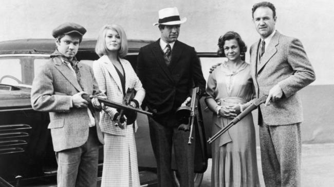 From left: Michael J Pollard, Faye Dunaway, Warren Beatty, Estelle Parsons and Hackman in Bonnie and Clyde. Picture: Columbia Tristar/Getty Images/The Times