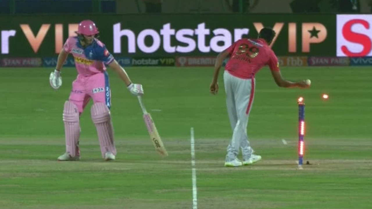 Ravi Ashwin left Jos Buttler furious after a 'Mankad' run out during the IPL