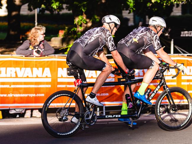 Competitors in the Ironman 70.3 Tasmania in Hobart Picture: Linda Higginson