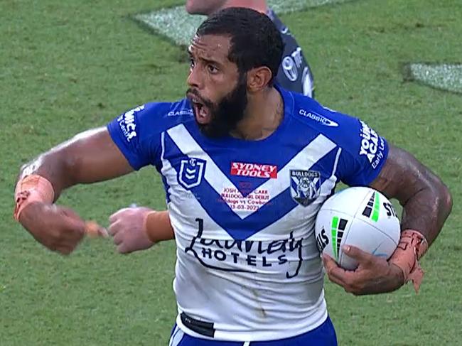 Josh Addo-Carr fired up at his teammates.