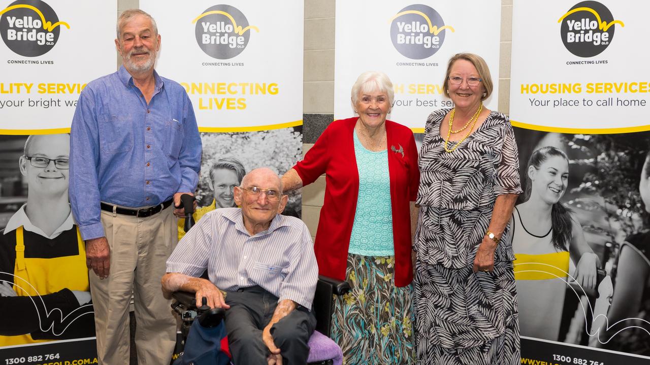 YellowBridge volunteers are (from left) Gus Hamilton, Des Orr, Nora King and Penny Hamilton.
