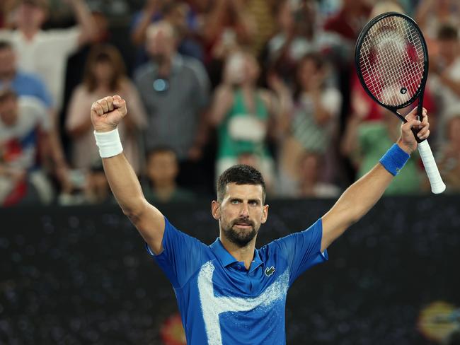 Novak Djokovic is as motived as he can be heading into the semis at Melbourne Park. Picture: Clive Brunskill/Getty Images