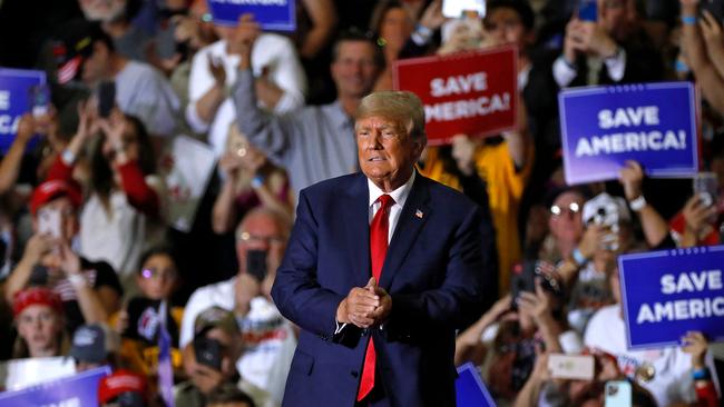 Former US President Donald Trump arrives for a Save America. Picture: AFP