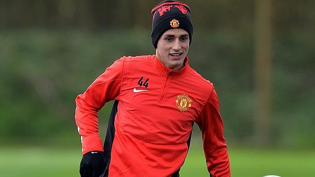 Manchester United's Belgian midfielder Adnan Januzaj during a training session at their Carrington training complex. Photo: AFP/PAUL ELLIS