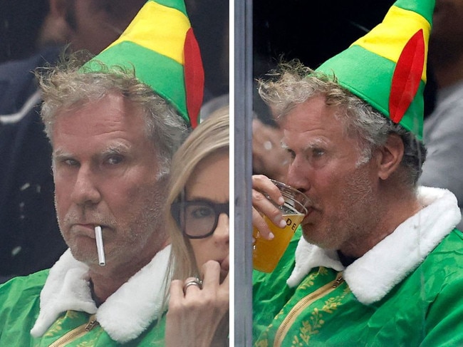 Will Ferrell dressed as Elf to NHL game in LA.