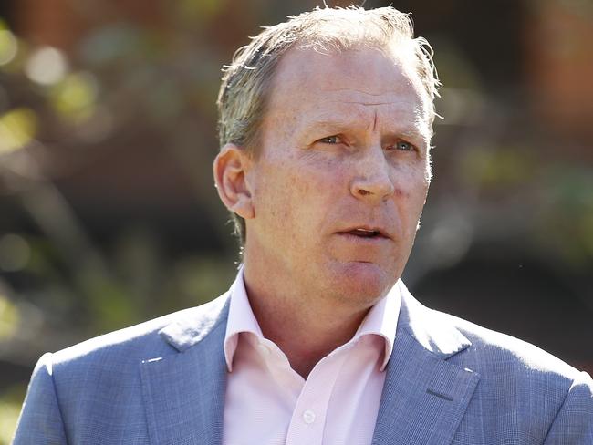 MELBOURNE, AUSTRALIA - MARCH 17: Cricket Australia Chief Executive Officer Kevin Roberts speaks to the media during a press conference at Cricket Australia HQ on March 17, 2020 in Melbourne, Australia. (Photo by Daniel Pockett/Getty Images)