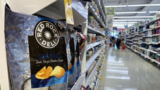 Red Rock Deli chips, owned by PepsiCo, is enjoying strong growth in Australia despite the pressures on household budgets and the chips brand a premium priced offer. Picture: NCA NewsWire / Michael Dodge