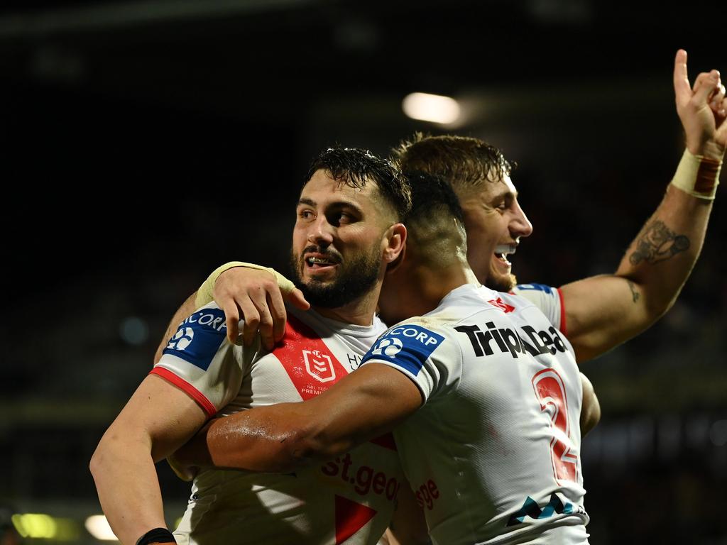 Dragons stars Jack Bird and Zac Lomax. Picture: NRL Imagery