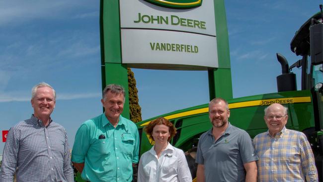 The new RDO Australia Group will bring together the Vanderfield, Vermeer Australia and RDO Equipment dealerships. From left: Tim Curoe (CEO of RD Offutt Co), Bruce Vandersee (CEO Vanderfield), Julie Whitcombe (incoming CEO for RDO Australia Group), Ryan Offutt (Executive Vice President of RD Offutt Co) and Ron Offutt (Founder of RD Offutt Co).