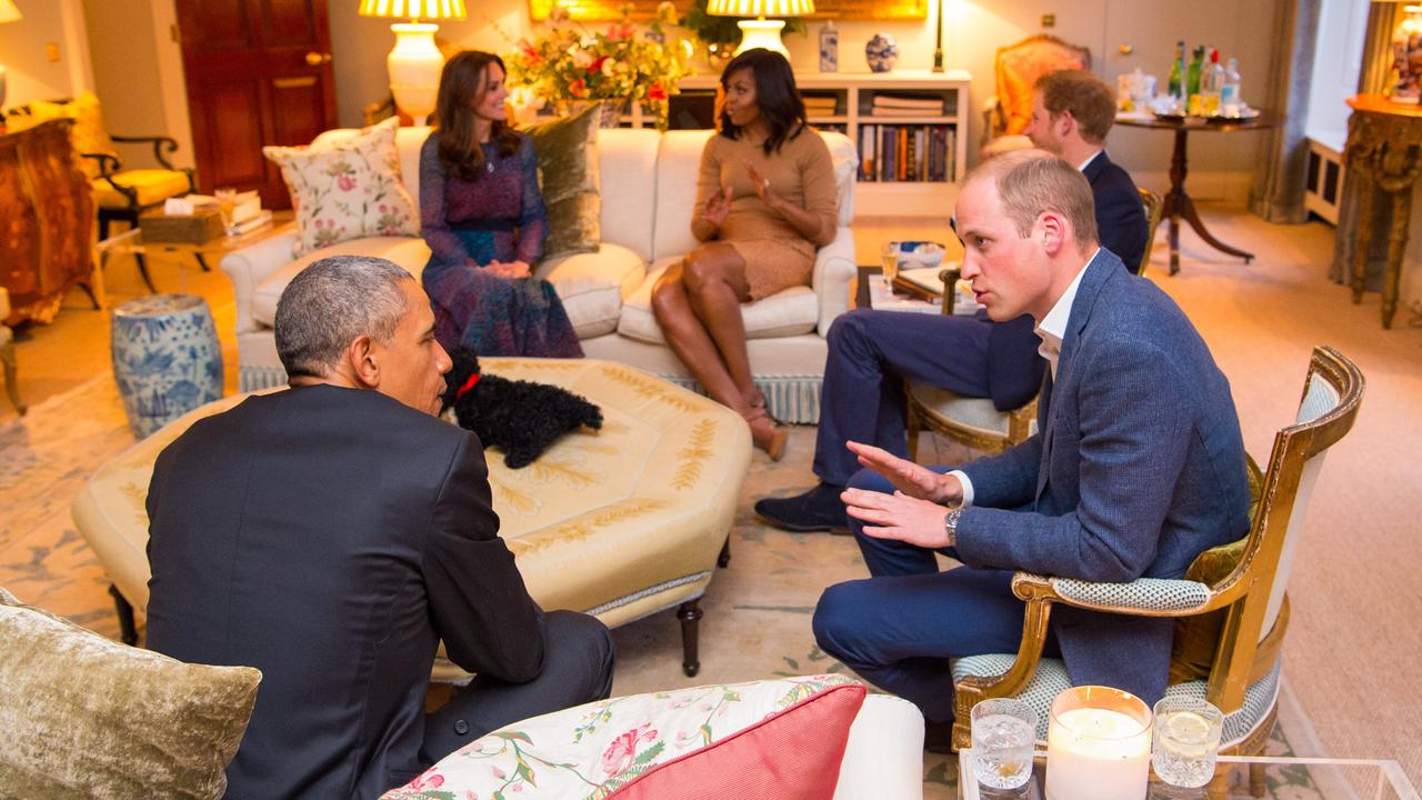 The Obamas are here, has someone hidden the racist painting? Picture: Dominic Lipinski – WPA Pool/Getty Images