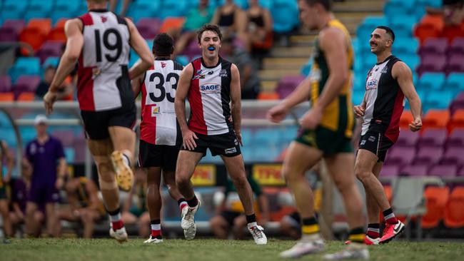 Kayne Davidson in the Southern Districts vs PINT 2023-24 NTFL men's elimination final. Picture: Pema Tamang Pakhrin