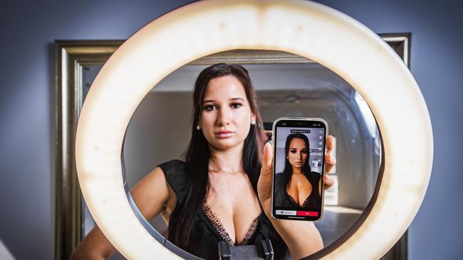 Social media and photo filters have been identified as a key driver for the rise in popularity of cosmetic surgery. PhD student Taliya Thompson, 22, is studying this connection. Picture: Nigel Hallett