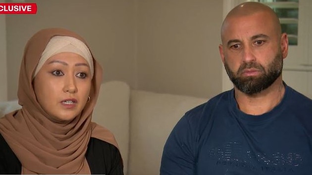 Liz Darwish with her husband, Mouhamad. Picture: 9 News