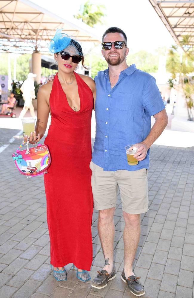 Camila and Rob Cotter out and about at Corbould Park for the Melbourne Cup Race Day in Caloundra. Picture: Patrick Woods.