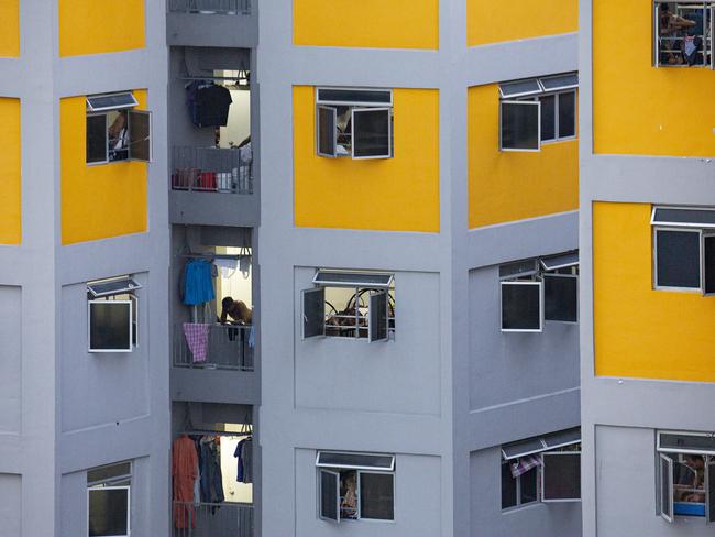 The Toh Guan Dormitory, gazetted as an isolation area. Picture: Getty Images.