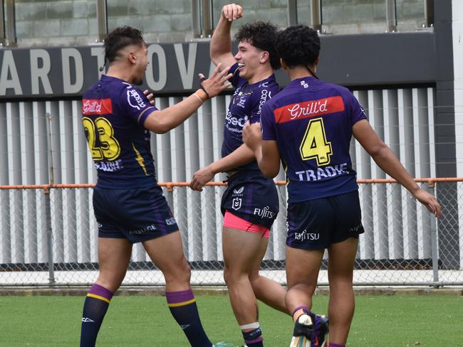 Waka Hammond celebrates his try. Picture: Sean Teuma