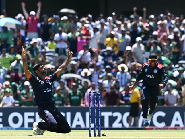 The USA made history as they upset Pakistan at the Twenty20 World Cup on their home turf. Picture: ANDREW CABALLERO-REYNOLDS / AFP