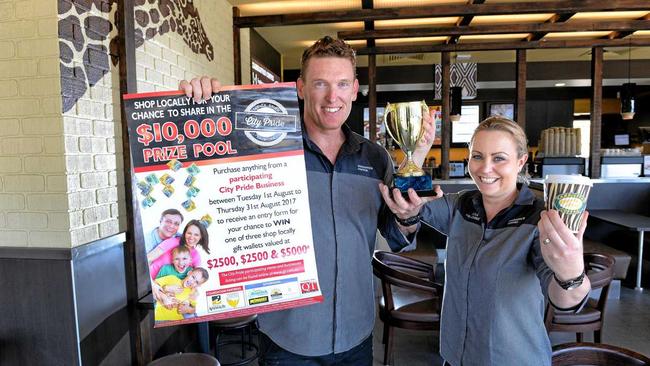 FULL OF BEANS: Zarraffa's West Ipswich franchisees Scott and Nicole Penrose, winners for Best Customer Service. Picture: Rob Williams