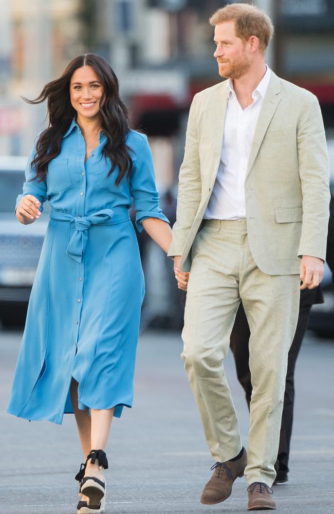 Meghan, Duchess of Sussex and Prince Harry, Duke of Sussex, on a trip to Africa that was overshadowed by a bombshell statement they would sue parts of the British media. Picture: Samir Hussein