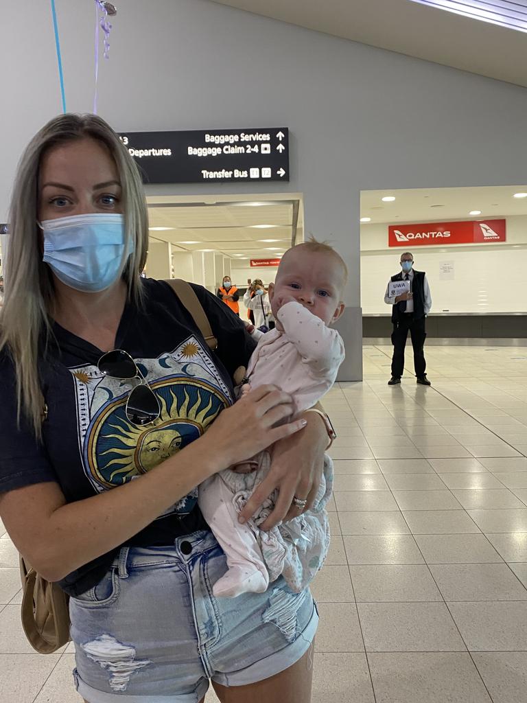 Kimberly with her eight-month-old daughter Frey.