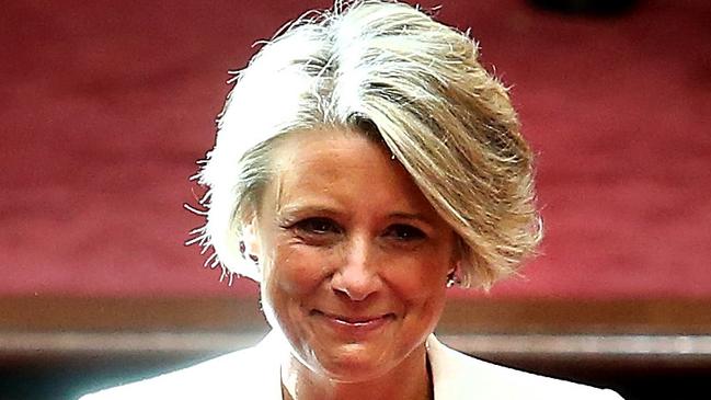 New Senator Kristina Keneally being sworn in, in the Senate Chamber, Parliament House in Canberra. Picture Kym Smith